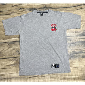 Vintage Starter Ohio State University Buckeyes Short Sleeve T Shirt Gray Medium.